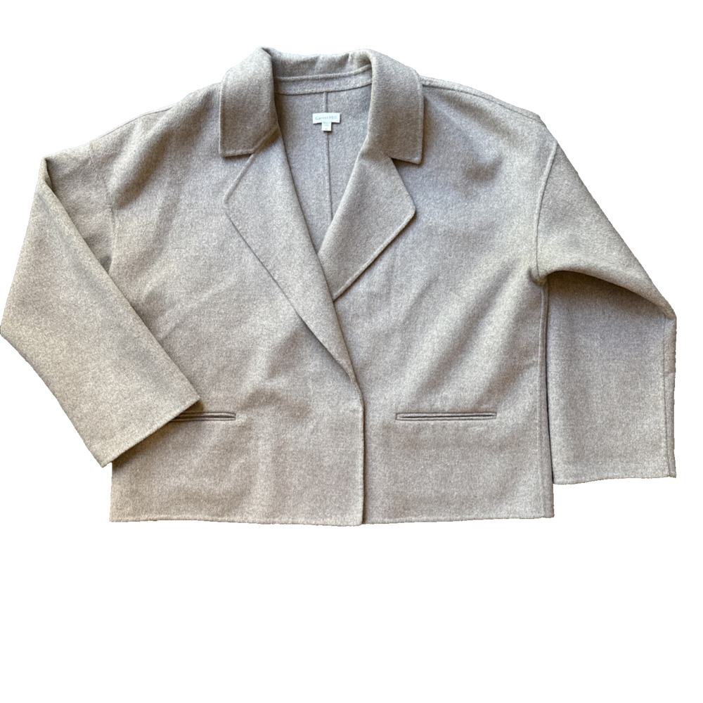 Garnet Hill XL Beige Oatmeal Wool Blend Oversized Coat